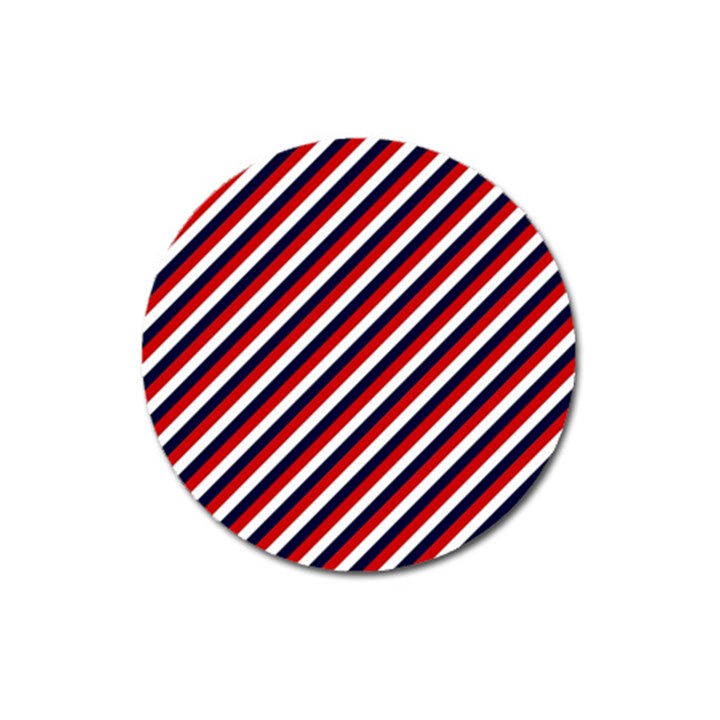 Diagonal Patriot Stripes Magnet 3  (Round)