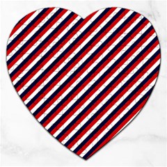 Diagonal Patriot Stripes Jigsaw Puzzle (heart)