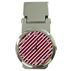 Diagonal Patriot Stripes Money Clip With Watch by StuffOrSomething