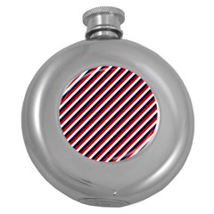 Diagonal Patriot Stripes Hip Flask (round) by StuffOrSomething