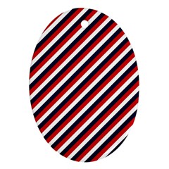 Diagonal Patriot Stripes Oval Ornament (two Sides) by StuffOrSomething