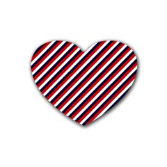 Diagonal Patriot Stripes Drink Coasters (heart) by StuffOrSomething