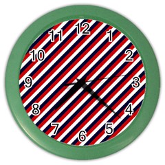 Diagonal Patriot Stripes Wall Clock (color) by StuffOrSomething