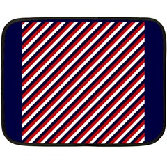 Diagonal Patriot Stripes Mini Fleece Blanket (two Sided)