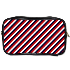 Diagonal Patriot Stripes Travel Toiletry Bag (two Sides) by StuffOrSomething