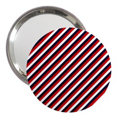 Diagonal Patriot Stripes 3  Handbag Mirror by StuffOrSomething