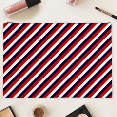 Diagonal Patriot Stripes Cosmetic Bag (xxl) by StuffOrSomething