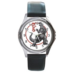 Gmk2 Round Leather Watch (Silver Rim)