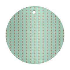 Hearts & Stripes Round Ornament (two Sides)