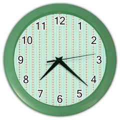 Hearts & Stripes Wall Clock (color) by StuffOrSomething