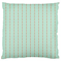 Hearts & Stripes Large Cushion Case (single Sided)  by StuffOrSomething