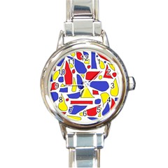 Silly Primaries Round Italian Charm Watch