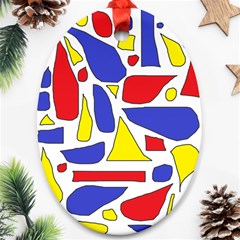 Silly Primaries Oval Ornament