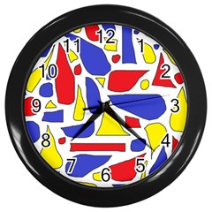 Silly Primaries Wall Clock (black) by StuffOrSomething