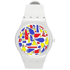 Silly Primaries Plastic Sport Watch (medium) by StuffOrSomething