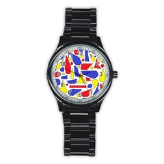 Silly Primaries Sport Metal Watch (black) by StuffOrSomething