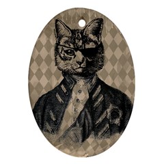 Harlequin Cat Oval Ornament by StuffOrSomething