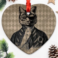 Harlequin Cat Heart Ornament by StuffOrSomething