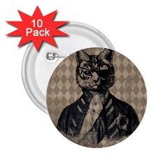 Harlequin Cat 2 25  Button (10 Pack)