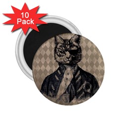 Harlequin Cat 2 25  Button Magnet (10 Pack) by StuffOrSomething