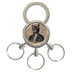 Harlequin Cat 3-ring Key Chain by StuffOrSomething