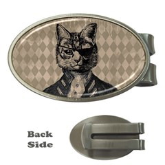 Harlequin Cat Money Clip (oval) by StuffOrSomething