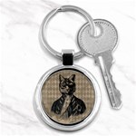 Harlequin Cat Key Chain (Round) Front