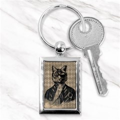 Harlequin Cat Key Chain (rectangle) by StuffOrSomething