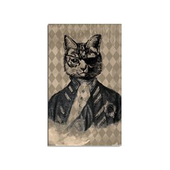 Harlequin Cat Sticker (rectangle) by StuffOrSomething