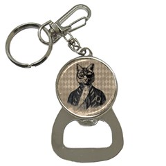 Harlequin Cat Bottle Opener Key Chain