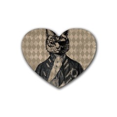 Harlequin Cat Drink Coasters 4 Pack (heart) 