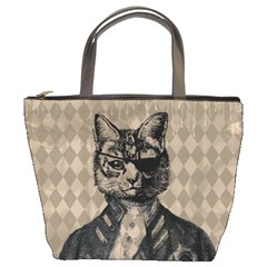 Harlequin Cat Bucket Handbag by StuffOrSomething