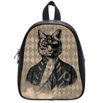 Harlequin Cat School Bag (Small) Front