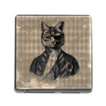 Harlequin Cat Memory Card Reader with Storage (Square) Front