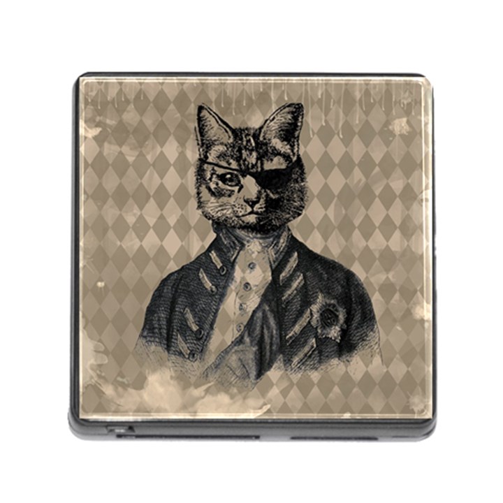 Harlequin Cat Memory Card Reader with Storage (Square)