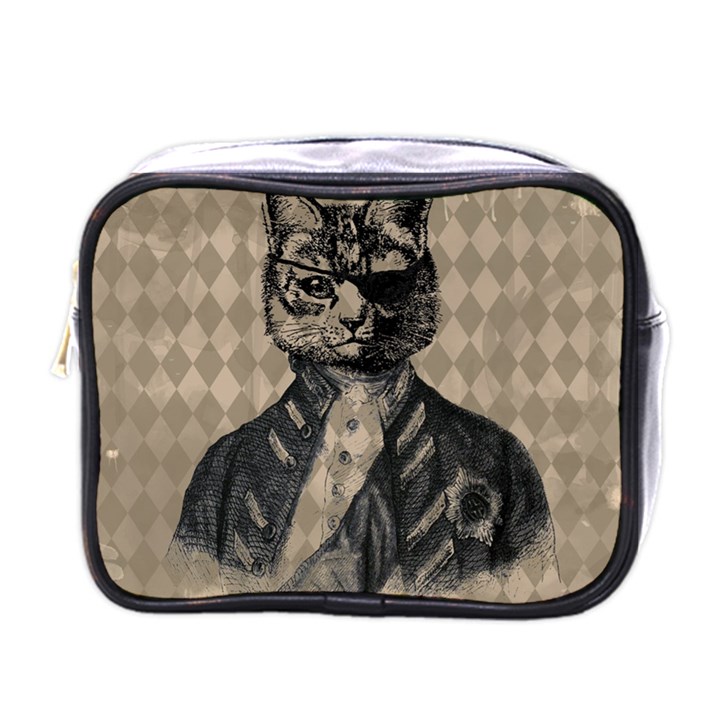 Harlequin Cat Mini Travel Toiletry Bag (One Side)