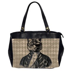 Harlequin Cat Oversize Office Handbag (two Sides)