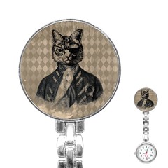 Harlequin Cat Stainless Steel Nurses Watch by StuffOrSomething