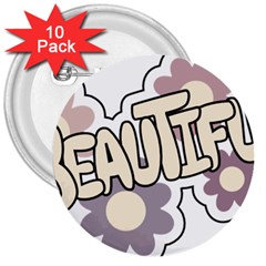 Beautiful Floral Art 3  Button (10 Pack) by Colorfulart23