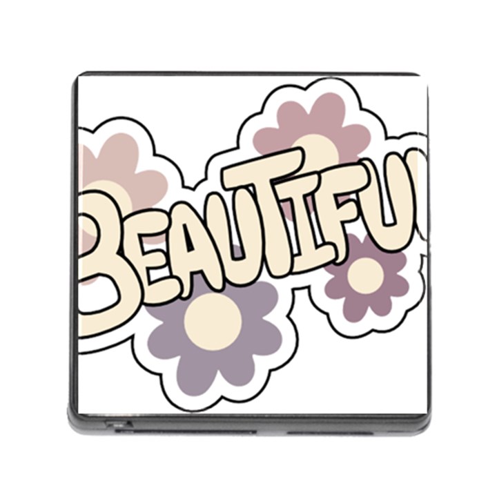 Beautiful Floral Art Memory Card Reader with Storage (Square)