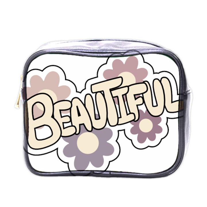 Beautiful Floral Art Mini Travel Toiletry Bag (One Side)