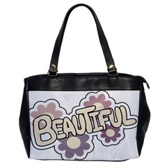 Beautiful Floral Art Oversize Office Handbag (one Side)