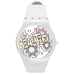 Beautiful Floral Art Plastic Sport Watch (medium) by Colorfulart23