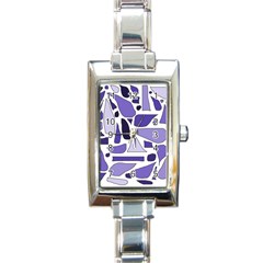 Silly Purples Rectangular Italian Charm Watch by FunWithFibro