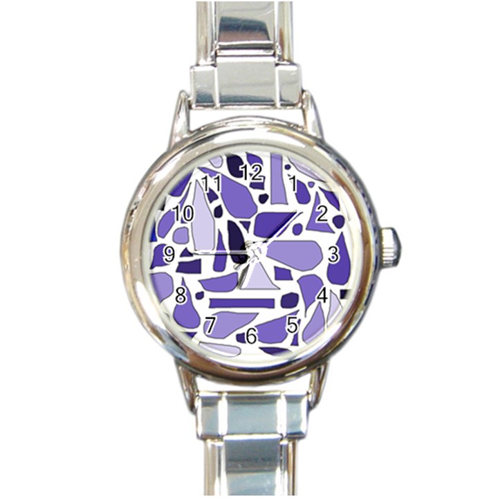 Silly Purples Round Italian Charm Watch