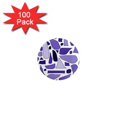 Silly Purples 1  Mini Button Magnet (100 Pack) by FunWithFibro