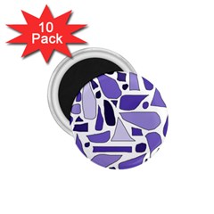 Silly Purples 1 75  Button Magnet (10 Pack)