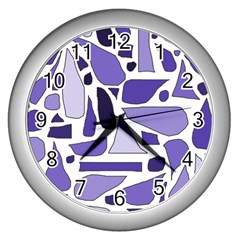 Silly Purples Wall Clock (silver)