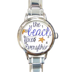 The Beach Fixes Everything Round Italian Charm Watch by OneStopGiftShop