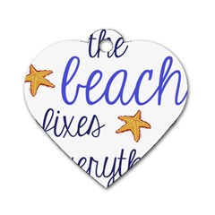 The Beach Fixes Everything Dog Tag Heart (two Sided) by OneStopGiftShop